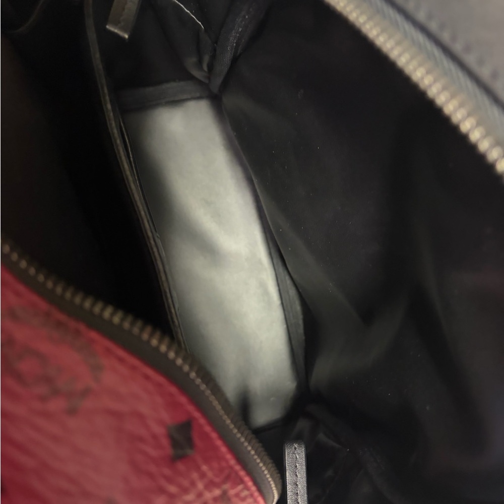 MCM Red and Black Logo Backpack - Picture 8 of 11